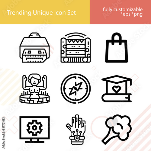 Simple set of internet related lineal icons.