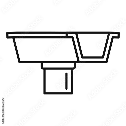 Building gutter icon, outline style