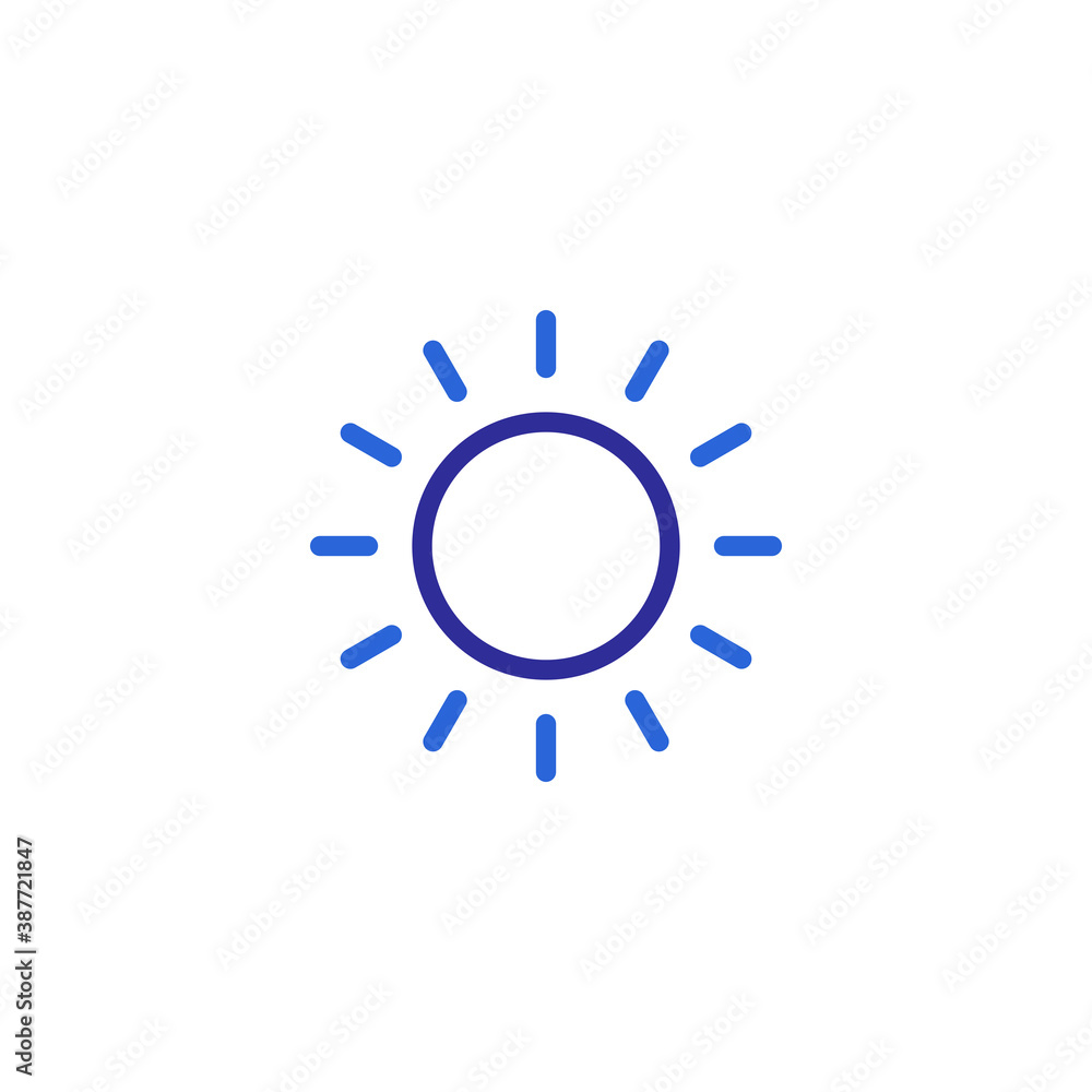 Sun icon vector. Brightness icon vector Sun icon vector. Brightness icon vector