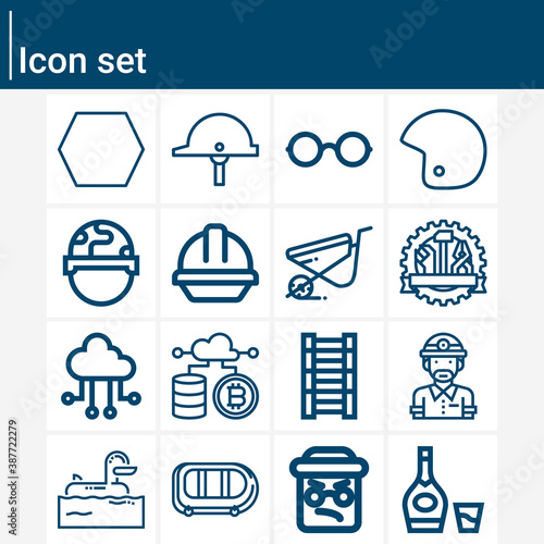 Simple set of hard related lineal icons.
