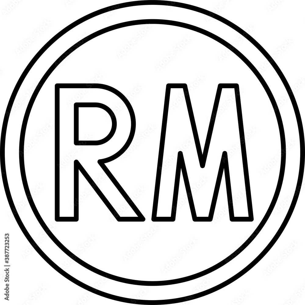 Malaysian ringgit coin icon, currency of Malaysia Malaysian ringgit coin icon, currency of Malaysia