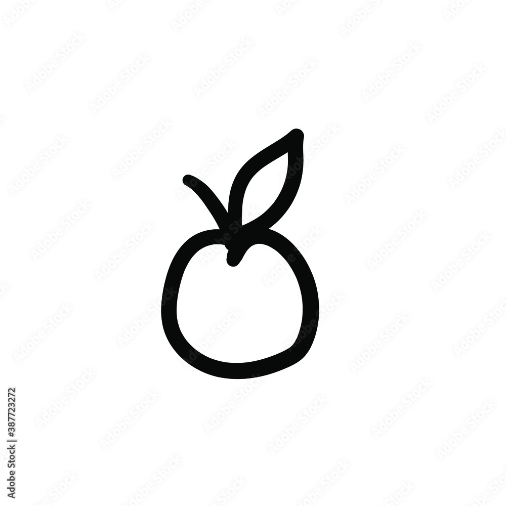 Hand drawn apple. Simple vector icon Hand drawn apple. Simple vector icon