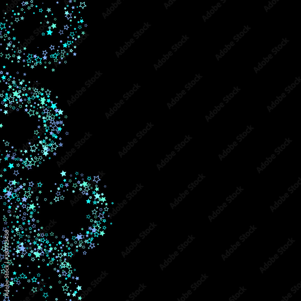 Blue, cyan, turquoise glitter stars, confetti. Blue, cyan, turquoise glitter stars, confetti.