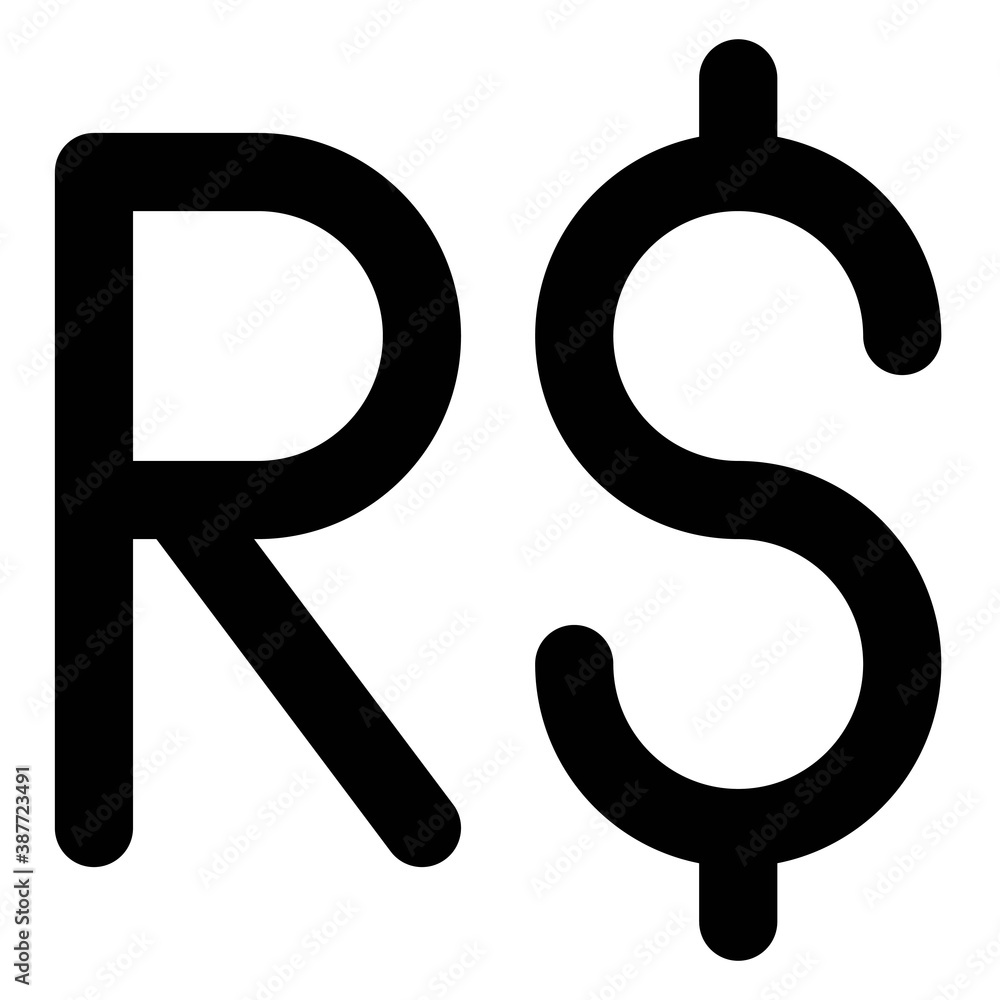 Brazilian real sign, official currency of Brazil Brazilian real sign, official currency of Brazil