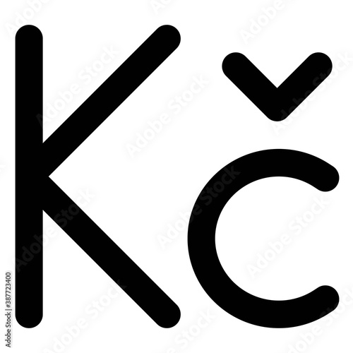 Czech koruna sign, currency of the Czech Republic