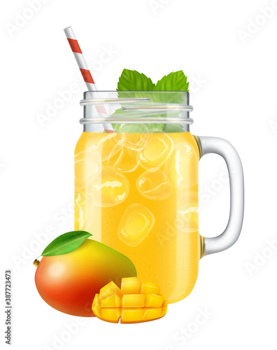 Mango Cocktail Jar Composition