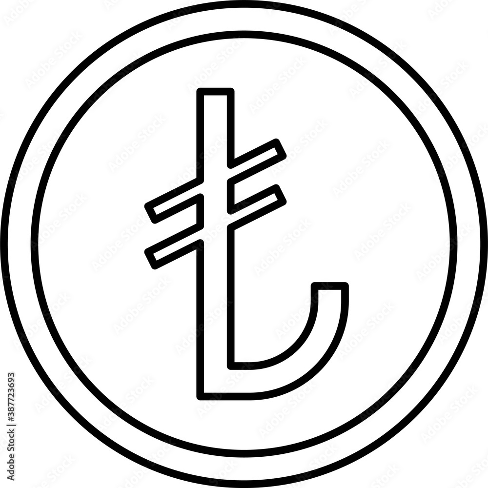 Turkish lira coin icon, currency of Turkey Turkish lira coin icon, currency of Turkey