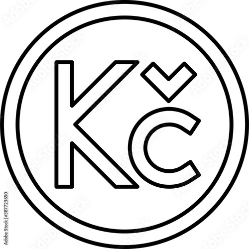 Czech koruna coin, currency of the Czech Republic