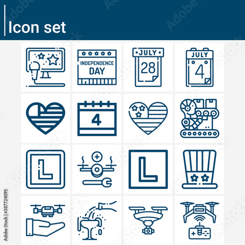 Simple set of autonomy related lineal icons.
