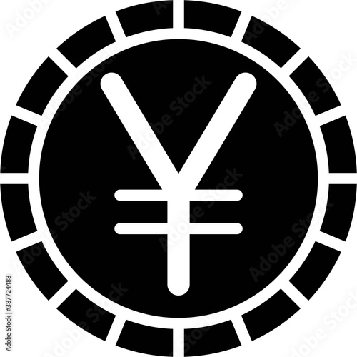 Yen and yuan coin, currency sign used for the Japanese yen and the Chinese yuan