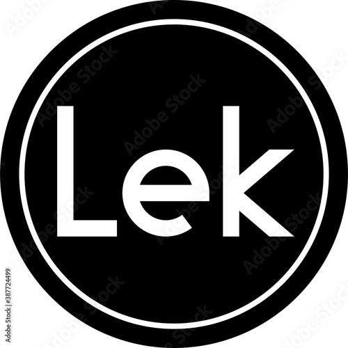 Lek coin icon, official currency of Albania