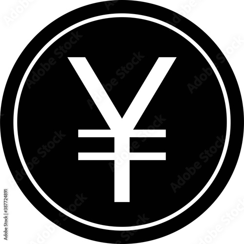Yen and yuan coin, currency sign used for the Japanese yen and the Chinese yuan