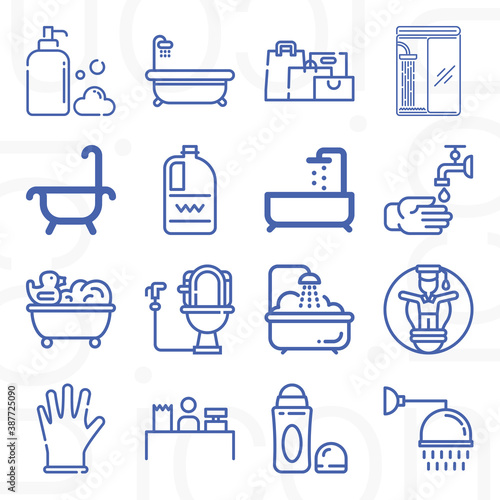 16 pack of platinum  lineal web icons set