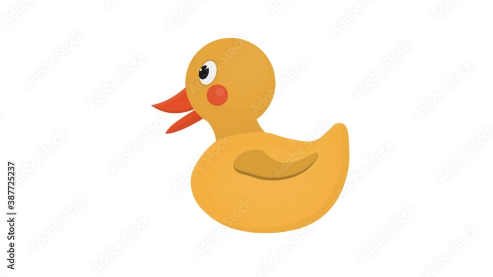 Animation of a rubber yellow duck. Duck toy, alpha channel enabled. Cartoon Animation of a rubber yellow duck. Duck toy, alpha channel enabled. Cartoon