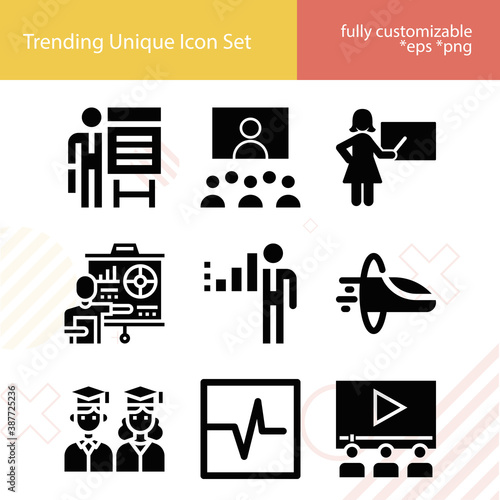 Simple set of ratio related filled icons.