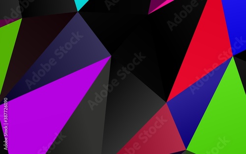 Dark Multicolor  Rainbow vector polygonal pattern.