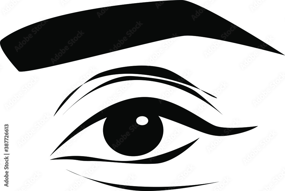 Female eye on a white background vector illustration.