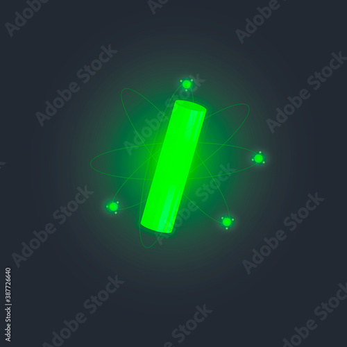 Atomic energy. Nuclear fuel, vector illustration