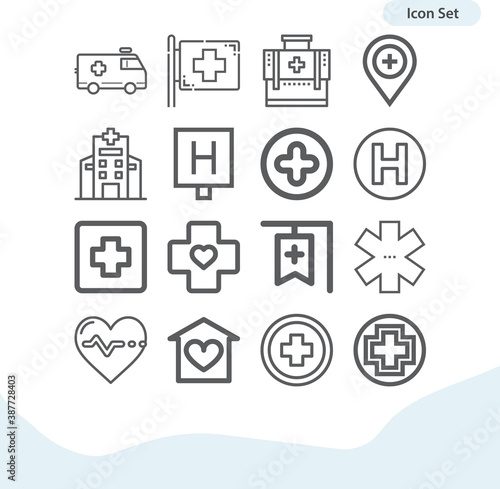 Simple set of asylum related lineal icons.