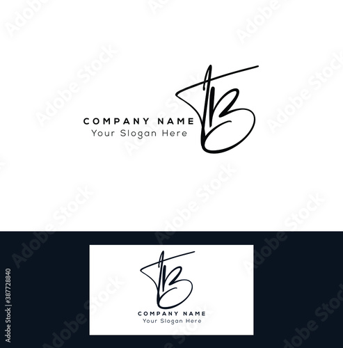 T B TB  Initial letter handwriting and signature logo. Beauty vector initial logo .Fashion, boutique, floral and botanical	