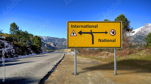 Street Sign to International versus National