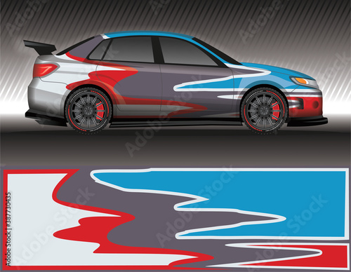 Car livery wrap decal  rally race style vector illustration abstract background