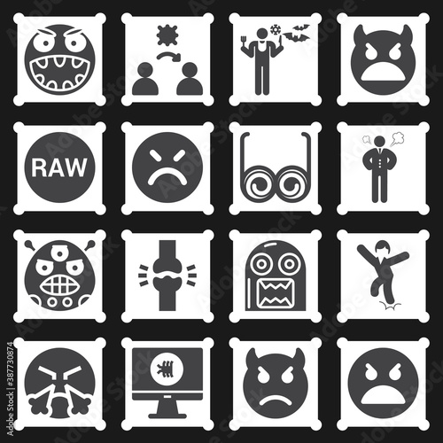 16 pack of sore  filled web icons set