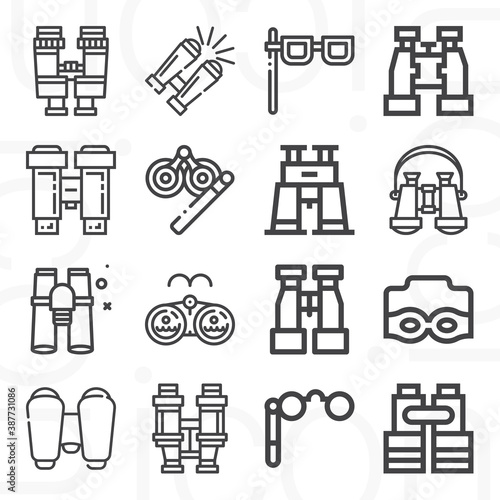 16 pack of nicht  lineal web icons set