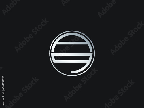 QA circle Shape Letter logo Design in silver gold color