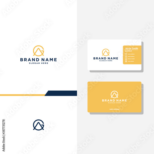 Letter A technology or consulting concept logo designs business card