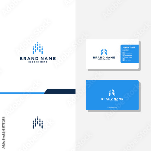 Letter A technology or consulting concept logo designs business card