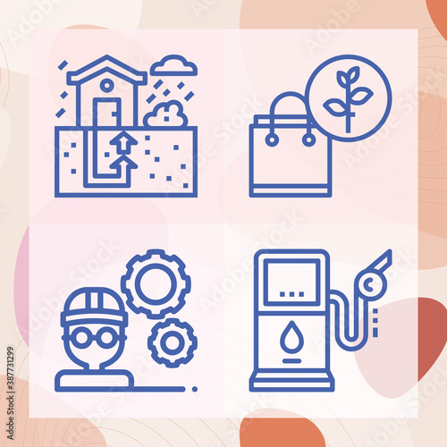 Simple set of ion related lineal icons