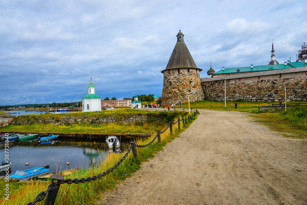 View of the Solovetsky Kremlin from the dry dock.