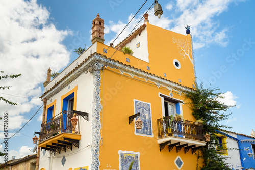 Painted houses of the ancient Parrini village, also called the Barcelona of Partinico in the province of Palermo, Sicily, Italy.