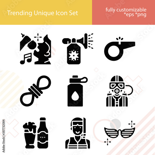 Simple set of coagulation related filled icons.