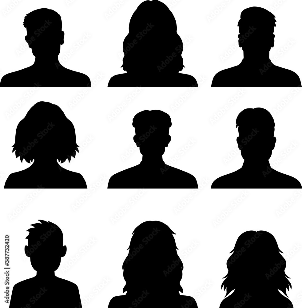 Set of hand drawn Avatar profile icon (or portrait icon), including male and female . User flat avatar icon, sign, profile people symbol Set of hand drawn Avatar profile icon (or portrait icon), including male and female . User flat avatar icon, sign, profile people symbol