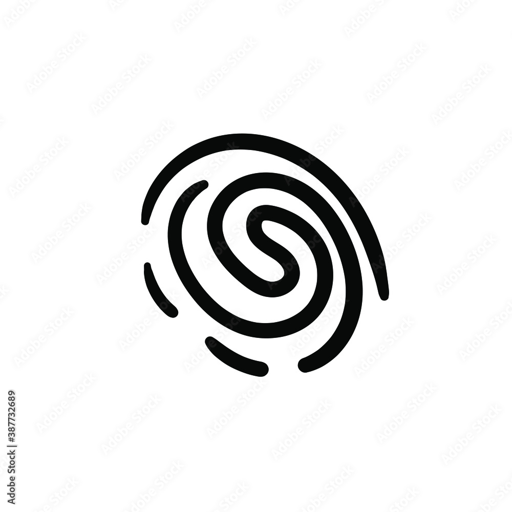 Hand drawn fingerprint. Simple vector icon Hand drawn fingerprint. Simple vector icon