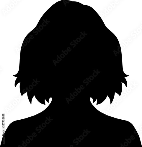 Hand drawn, modern, woman avatar profile icon (or portrait icon). User flat avatar icon, sign, profile female symbol