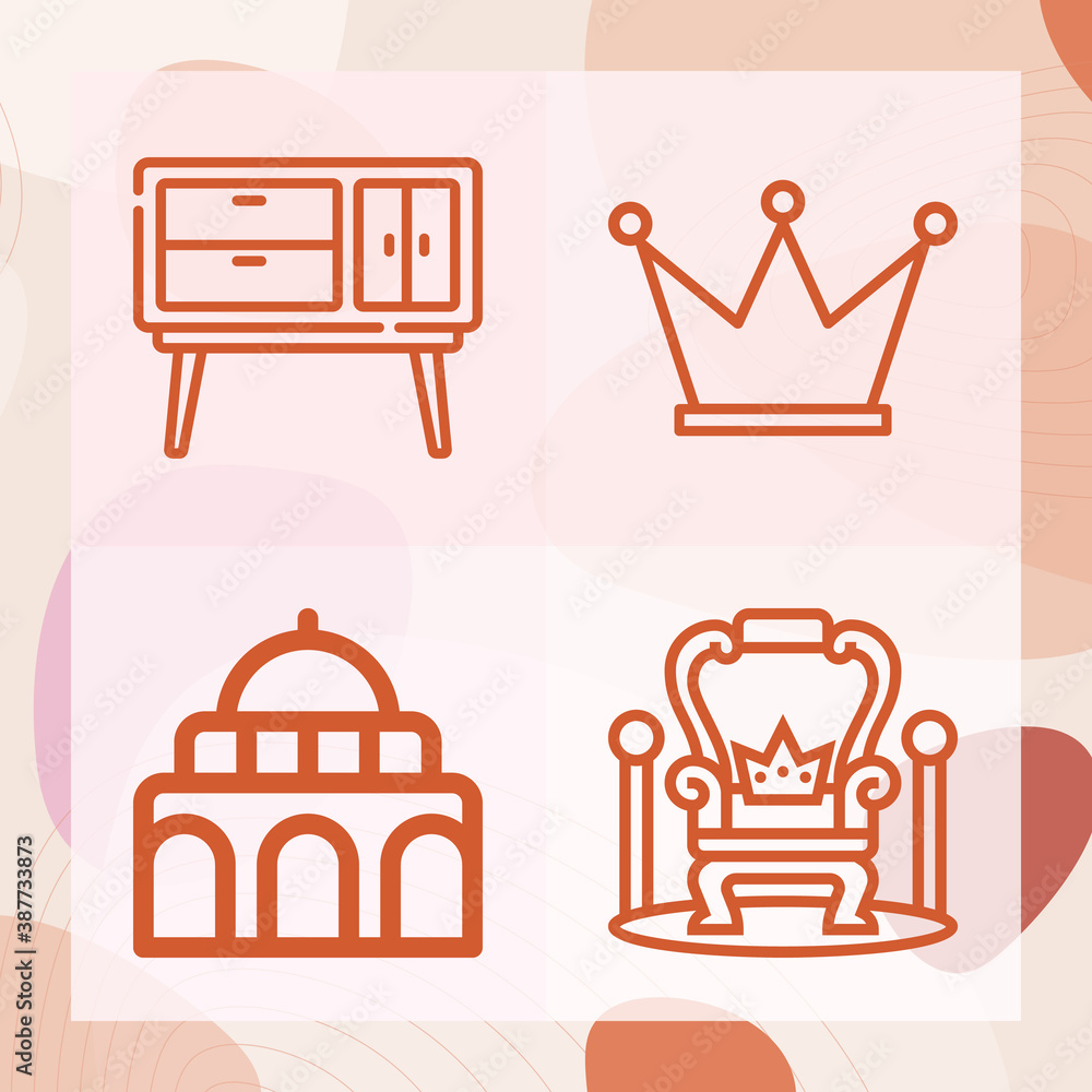 Simple set of empress related lineal icons Simple set of empress related lineal icons
