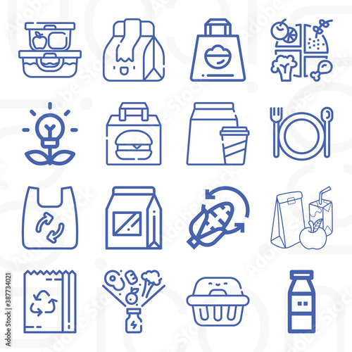 16 pack of seq  lineal web icons set