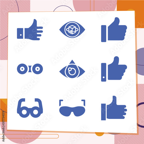 Simple set of 9 icons related to prefer
