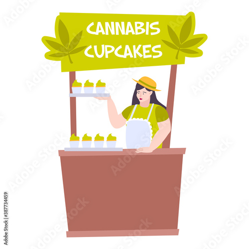 Cannabis Cupcakes Stand Composition