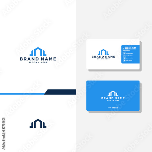 home geometric concept logo designs business card