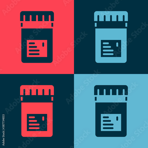 Pop art Biologically active additives icon isolated on color background. Vector.