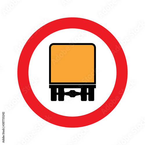 No vehicles carrying dangerous goods road sign. Vector illustration of prohibited traffic sign isolated on white background. Dangerous loads are prohibited. No ADR.