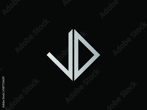 VD square shape gold color logo