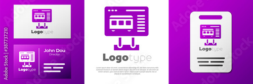 Logotype Ticket office to buy tickets for train or plane icon isolated on white background. Buying tickets. Ticket service. Logo design template element. Vector.