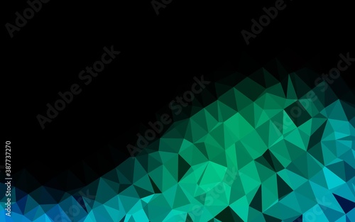 Light Blue  Green vector shining triangular template.