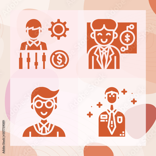 Simple set of baseball coach related filled icons