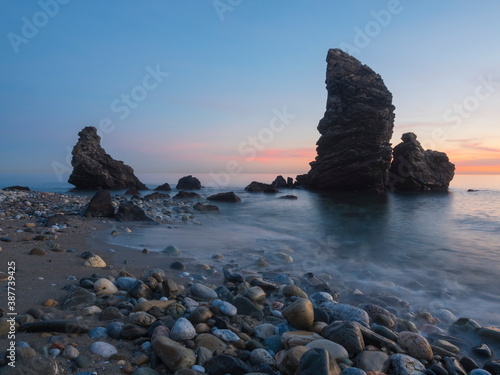 gorgeous mediterranean coast at sunset